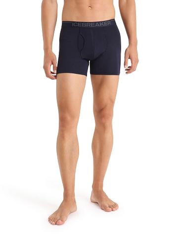 Sous Vêtement Icebreaker Merino Anatomica Boxers With Fly Homme Bleu Marine | FR 1307OKIR